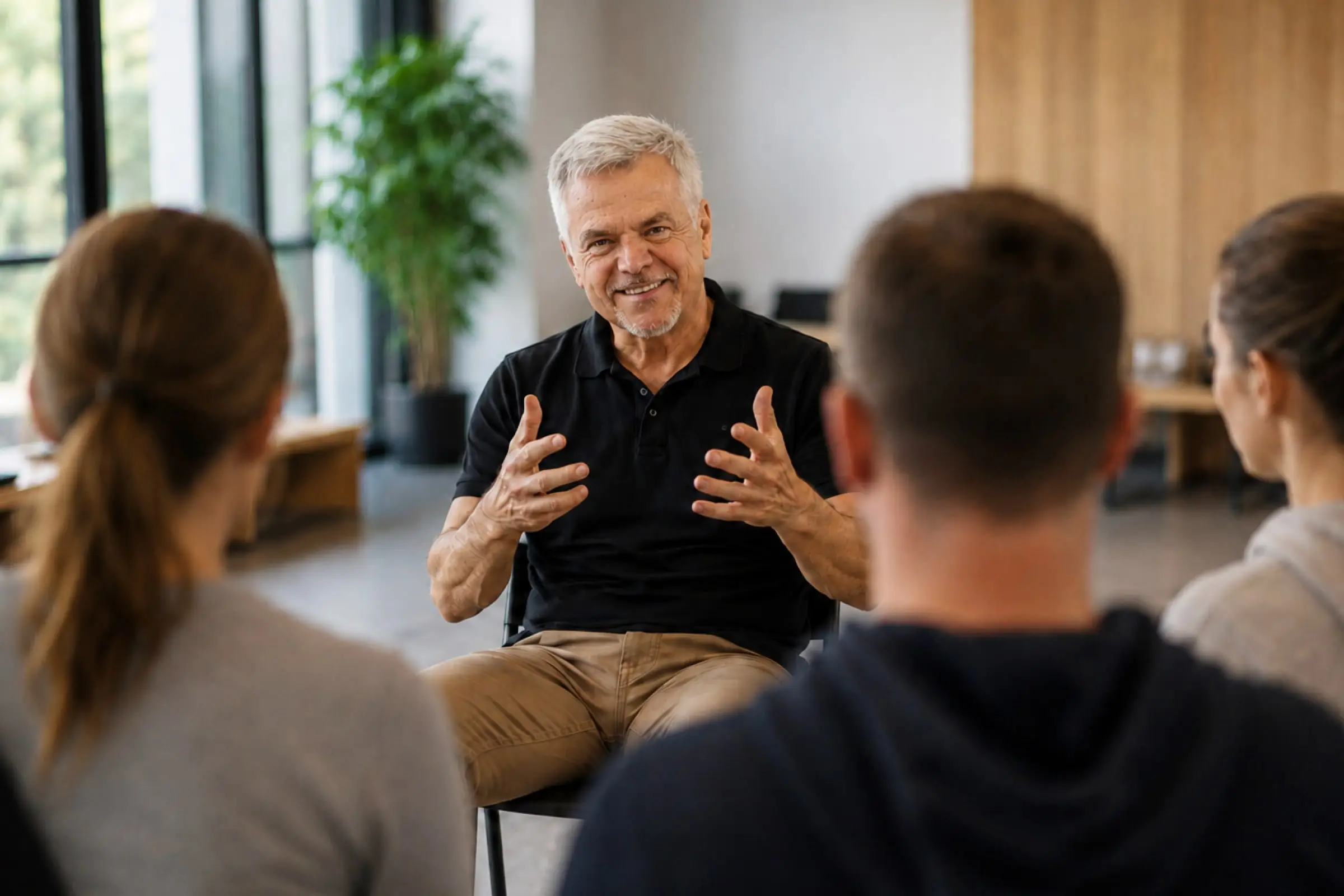 Andreas Busche im Gespräch mit Seminarteilnehmenden