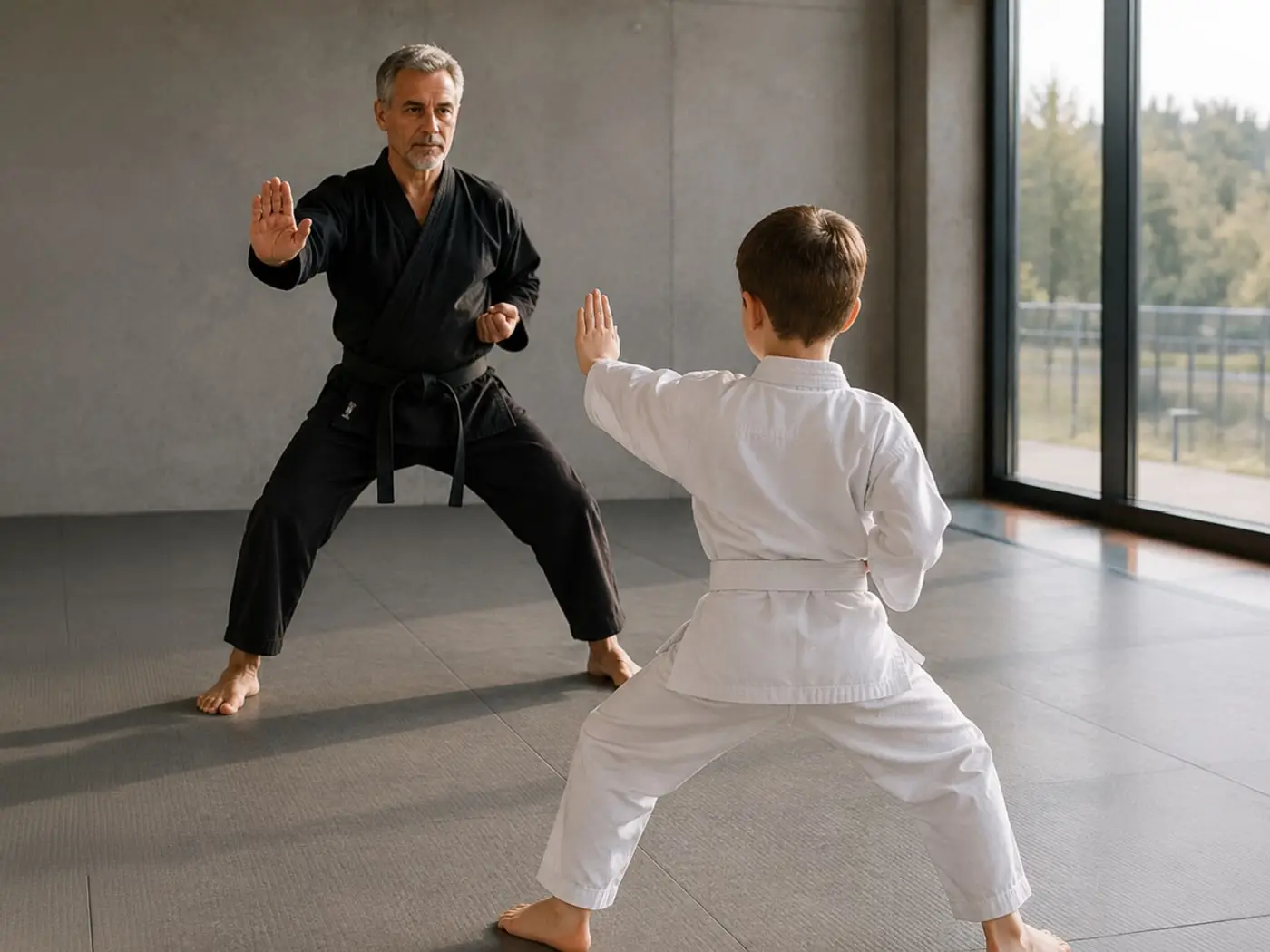 Karate für Kinder: Partnerübung im Training