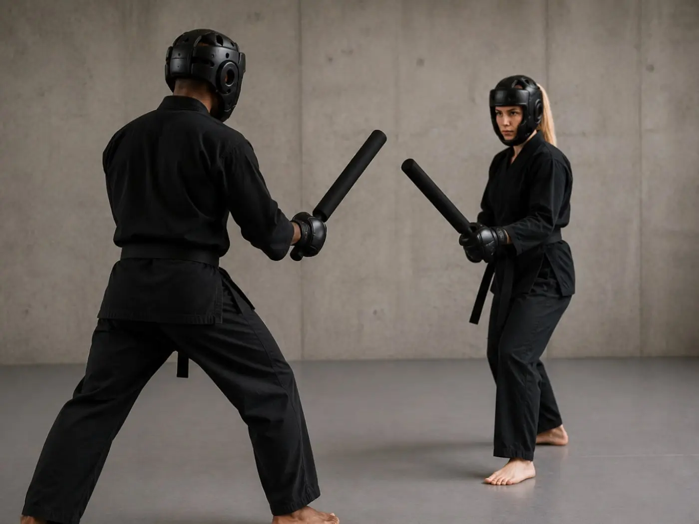 Sport-Chanbara: Partnerübung im Training