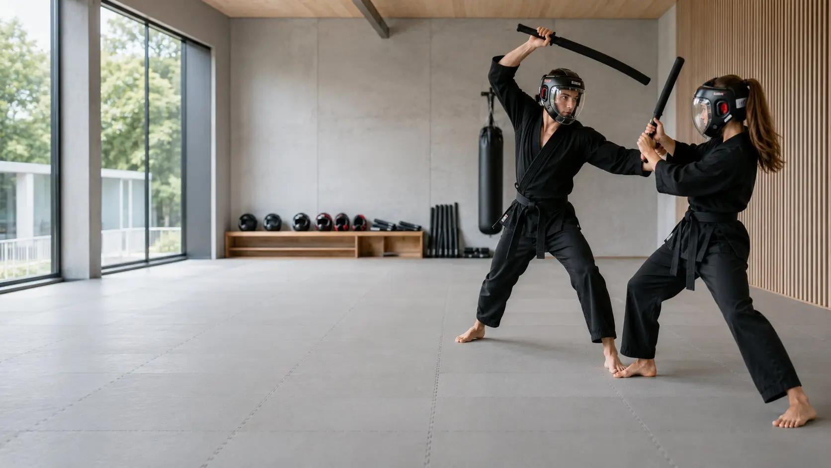 Sport-Chanbara: Duell mit gepolsterten Übungsschwertern